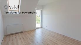  Presentation with house - Amazing slide deck having laminates - bedroom with new laminated floors backdrop and a  colored foreground