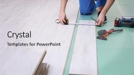  Presentation with lonely man new zealand tourists - Cool new presentation theme with laminates - man installing new wooden laminate backdrop and a white colored foreground