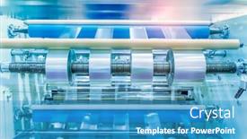  Presentation with film - Slide deck consisting of laminating-and-rewinding-kind background and a teal colored foreground