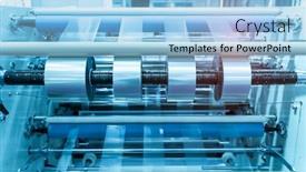  Presentation with film - Amazing presentation theme having laminating-and-rewinding-kind backdrop and a light blue colored foreground