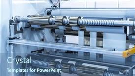  Presentation with film - Slides having laminating-and-rewinding-kind background and a ocean colored foreground