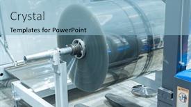  Presentation with film - Presentation theme consisting of laminating-and-rewinding-kind background and a light blue colored foreground