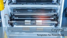  Presentation with film - Slide set with laminating-and-rewinding-kind background and a light blue colored foreground