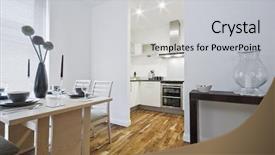  Presentation with periodic table actinide series - Presentation theme with lamination steel - dining table setup background and a light gray colored foreground