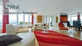  Presentation with apartment - PPT theme having lamination steel - furnished contemporary penthouse apartment background and a lemonade colored foreground