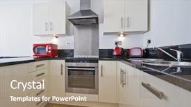  Presentation with steel - Cool new presentation theme with lamination steel - modern kitchen with trendy appliances backdrop and a coral colored foreground