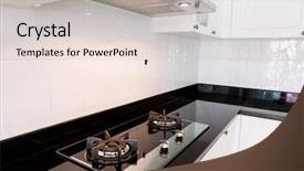  Presentation with interior design of classic white - Slide deck featuring sunny summer day wheat field and blue sky background and a gray colored foreground