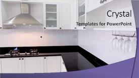  Presentation with interior design of classic white - PPT layouts enhanced with lamination steel - modern white clean kitchen interior background and a  colored foreground