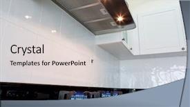  Presentation with interior design of classic white - PPT theme with lamination steel - modern white clean kitchen interior background and a  colored foreground