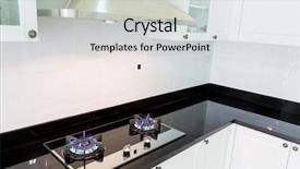  Presentation with clean - Cool new slide deck with lamination steel - modern white clean kitchen interior backdrop and a  colored foreground