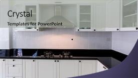  Presentation with interior design of classic white - Cool new presentation theme with lamination steel - modern white clean kitchen interior backdrop and a light gray colored foreground