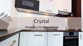  Presentation with interior design of classic white - Slides consisting of lamination steel - modern white kitchen interior background and a soft green colored foreground