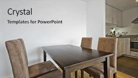  Presentation with dining - Cool new PPT theme with lamination steel - open plan dining area backdrop and a light gray colored foreground