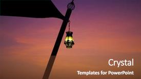  Presentation with serene - Colorful PPT theme enhanced with hope templates - hanging arabic lamp backdrop and a tawny brown colored foreground