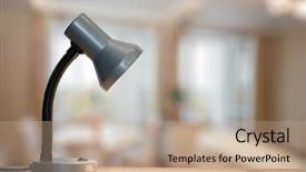  Presentation with vintage book - Presentation design consisting of lamp and notebook on table background and a  colored foreground