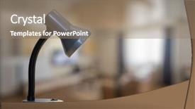  Presentation with vintage book - PPT theme with lamp and notebook on table background and a  colored foreground