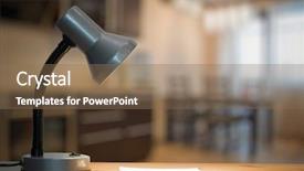  Presentation with vintage book - Beautiful PPT theme featuring lamp and notebook on table backdrop and a  colored foreground