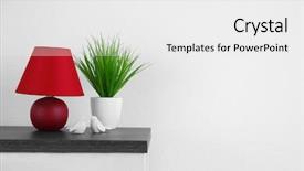  Presentation with interior design - Beautiful slides featuring lamp and plant on white backdrop and a white colored foreground