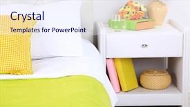  Presentation with room - Presentation theme enhanced with lamp basket - comfortable soft bed in room background and a sky blue colored foreground