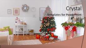  Presentation with interior decorating home - PPT layouts consisting of lamp basket - interior of beautiful living room background and a light gray colored foreground