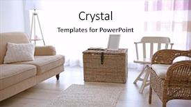  Presentation with living room - Slides having lamp basket - modern living room interior background and a white colored foreground