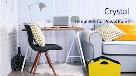  Presentation with workplace - Slide deck enhanced with lamp basket - modern workplace at home background and a sky blue colored foreground