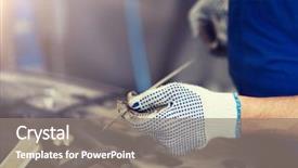  Presentation with mechanic car service repair maintenance - Amazing presentation theme having lamp checking for motor oil backdrop and a gray colored foreground