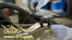  Presentation with mechanic car service repair maintenance - Audience pleasing PPT theme consisting of lamp checking for motor oil backdrop and a violet colored foreground