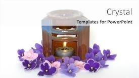  Presentation with aromatherapy - Cool new PPT theme with lamp-for-aromatherapy-with-burning backdrop and a white colored foreground