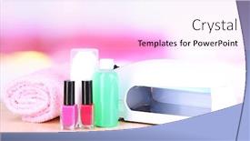  Presentation with nails manicure - Slide set having lamp-for-nails-and-accessories background and a lavender colored foreground