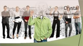  Presentation with idea - Presentation consisting of lamp head and business team background and a soft green colored foreground