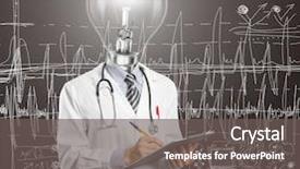  Presentation with writing google - Colorful PPT theme enhanced with lamp head doctor writing something backdrop and a  colored foreground