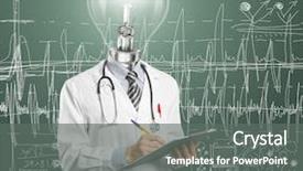  Presentation with collaborative writing - Theme with lamp head doctor writing something background and a gray colored foreground
