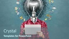  Presentation with great idea - Presentation theme enhanced with lamp-head-man background and a ocean colored foreground