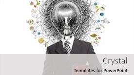  Presentation with great idea - Theme consisting of lamp head man have got a great idea background and a light gray colored foreground