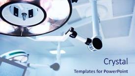  Presentation with operating room - PPT layouts featuring lamp in operating room closeup background and a light blue colored foreground