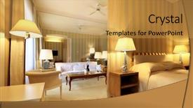  Presentation with apartment - Audience pleasing PPT layouts consisting of lamp lighting - interior luxury apartment comfortable classic backdrop and a yellow colored foreground