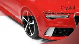  Presentation with sports car - PPT theme featuring lamp of red sports car background and a red colored foreground
