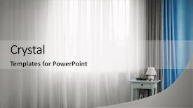  Presentation with curtain - Slide deck with lamp on curtain background background and a  colored foreground