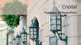  Presentation with city street - Slide set consisting of lamp on street of quebec background and a lemonade colored foreground