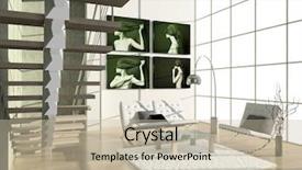  Presentation with living room - Colorful presentation enhanced with lamp people - modern interior with portrait 3d backdrop and a mint green colored foreground