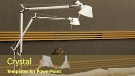  Presentation with kids reading book - Cool new presentation theme with lamp people - unrecognizable person reading a book backdrop and a  colored foreground