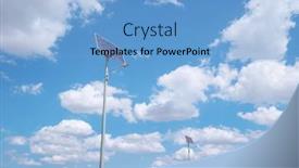  Presentation with energy solar - Theme with lamp-post-and-solar-energy background and a light blue colored foreground
