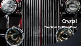  Presentation with old car - Colorful slides enhanced with lamps of the old car backdrop and a dark gray colored foreground