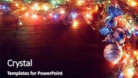  Presentation with christmas black - Colorful slide deck enhanced with lamps on a wooden background backdrop and a black colored foreground