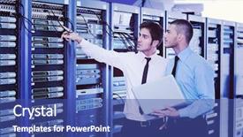  Presentation with group support - Amazing PPT theme having lan - group of young business people backdrop and a ocean colored foreground