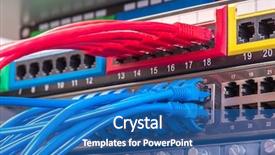  Presentation with cables - Presentation featuring lan - network cables connected to switch background and a ocean colored foreground