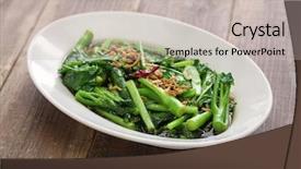  Presentation with chinese chinese - Amazing PPT theme having lan - stir fried chinese kale chinese backdrop and a light gray colored foreground
