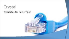  Presentation with connector - PPT theme with lan-cable-and-connector background and a white colored foreground