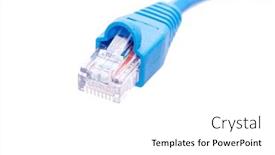  Presentation with connector - PPT theme with lan-cable-and-connector background and a white colored foreground